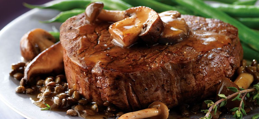 Beef Steak with Mushroom Sauce